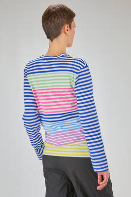 t-shirt 'classica Comme-Comme' in jersey di cotone con righe orizzontali multicolor - COMME des GARÇONS - COMME des GARÇONS 