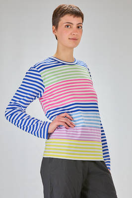t-shirt 'classica Comme-Comme' in jersey di cotone con righe orizzontali multicolor - COMME des GARÇONS - COMME des GARÇONS 