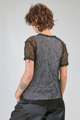 t-shirt al fianco, morbida e asimmetrica in rete di poliestere trattato - COMME des GARÇONS - COMME des GARÇONS 