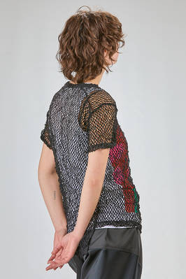 t-shirt al fianco, morbida e asimmetrica in rete di poliestere trattato - COMME des GARÇONS - COMME des GARÇONS 