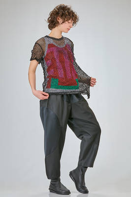 t-shirt al fianco, morbida e asimmetrica in rete di poliestere trattato - COMME des GARÇONS - COMME des GARÇONS 