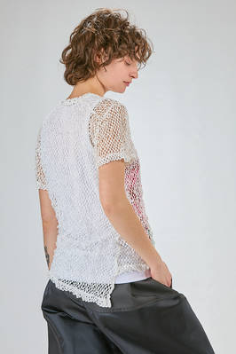hip-lenght t-shirt, soft and asymmetrical in treated polyester net - COMME des GARÇONS - COMME des GARÇONS 