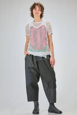 hip-lenght t-shirt, soft and asymmetrical in treated polyester net - COMME des GARÇONS - COMME des GARÇONS 
