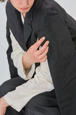 giacca al fianco, morbida, in jaquard leggero di poliestere e cotone - COMME des GARÇONS - COMME des GARÇONS 