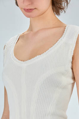 canottiera a bustier corta e asciutta in jersey pesante di cotone - MARC LE BIHAN 