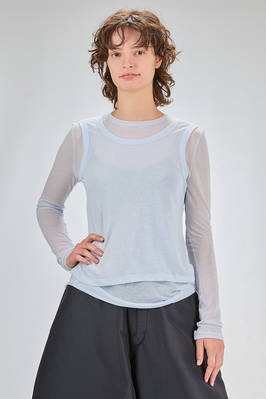 basic hip-lenght t-shirt of super light cotton jersey, doubled on the front  - 397
