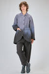 long and slim fit jacket, of tye-and-dye organic cotton and hemp denim - ATELIER SUPPAN 