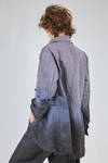 long and slim fit jacket, of tye-and-dye organic cotton and hemp denim - ATELIER SUPPAN 