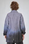 long and slim fit jacket, of tye-and-dye organic cotton and hemp denim - ATELIER SUPPAN 