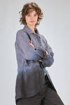 long and slim fit jacket, of tye-and-dye organic cotton and hemp denim - ATELIER SUPPAN 