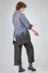 long and slim fit jacket, of tye-and-dye organic cotton and hemp denim - ATELIER SUPPAN 