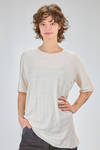 t-shirt lunga e ampia in jersey fiammato di lino - ATELIER SUPPAN 