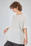t-shirt lunga e ampia in jersey fiammato di lino - ATELIER SUPPAN 