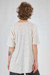 t-shirt lunga e ampia in jersey fiammato di lino - ATELIER SUPPAN 
