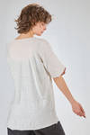 t-shirt lunga e ampia in jersey fiammato di lino - ATELIER SUPPAN 