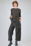t-shirt lunga e ampia in jersey fiammato di lino sovra-tinto - ATELIER SUPPAN 