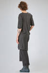 t-shirt lunga e ampia in jersey fiammato di lino sovra-tinto - ATELIER SUPPAN 