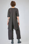 t-shirt lunga e ampia in jersey fiammato di lino sovra-tinto - ATELIER SUPPAN 