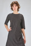 t-shirt lunga e ampia in jersey fiammato di lino sovra-tinto - ATELIER SUPPAN 