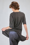 t-shirt lunga e ampia in jersey fiammato di lino sovra-tinto - ATELIER SUPPAN 