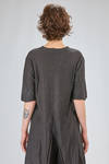 t-shirt lunga e ampia in jersey fiammato di lino sovra-tinto - ATELIER SUPPAN 