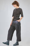 t-shirt lunga e ampia in jersey fiammato di lino sovra-tinto - ATELIER SUPPAN 