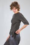 t-shirt lunga e ampia in jersey fiammato di lino sovra-tinto - ATELIER SUPPAN 