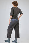t-shirt lunga e ampia in jersey fiammato di lino sovra-tinto - ATELIER SUPPAN 
