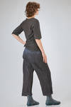 t-shirt lunga e ampia in jersey fiammato di lino sovra-tinto - ATELIER SUPPAN 