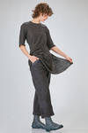 t-shirt lunga e ampia in jersey fiammato di lino sovra-tinto - ATELIER SUPPAN 