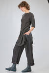 t-shirt lunga e ampia in jersey fiammato di lino sovra-tinto - ATELIER SUPPAN 