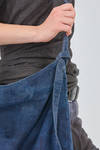 medium size sack style bag of cotton and linen tyed-and-dyed denim - ATELIER SUPPAN 