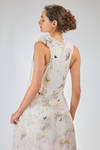 long dress, slim fit on the waist, in printed cotton and silk jersey and silk georgette - ALEKSANDR MANAMIS 