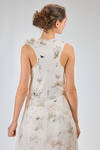 long dress, slim fit on the waist, in printed cotton and silk jersey and silk georgette - ALEKSANDR MANAMIS 