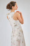 long dress, slim fit on the waist, in printed cotton and silk jersey and silk georgette - ALEKSANDR MANAMIS 
