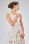 long dress, slim fit on the waist, in printed cotton and silk jersey and silk georgette - ALEKSANDR MANAMIS 