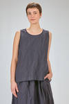 hip length top, wide, flared, in washed cotton and linen canvas - BERGFABEL 