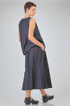 hip length top, wide, flared, in washed cotton and linen canvas - BERGFABEL 