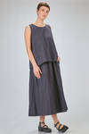 hip length top, wide, flared, in washed cotton and linen canvas - BERGFABEL 