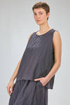 hip length top, wide, flared, in washed cotton and linen canvas - BERGFABEL 