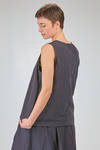 hip length top, wide, flared, in washed cotton and linen canvas - BERGFABEL 