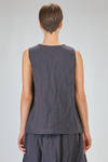 hip length top, wide, flared, in washed cotton and linen canvas - BERGFABEL 