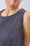 hip length top, wide, flared, in washed cotton and linen canvas - BERGFABEL 