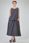 hip length top, wide, flared, in washed cotton and linen canvas - BERGFABEL 
