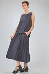hip length top, wide, flared, in washed cotton and linen canvas - BERGFABEL 