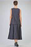 hip length top, wide, flared, in washed cotton and linen canvas - BERGFABEL 