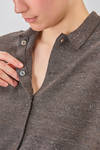 camicia lunga e ampia in maglia ad effetto shantung di seta e cotone melange - BOBOUTIC 