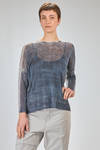 hip length knit, soft, in gauzed blended linen and polyamide knit - F CASHMERE 