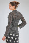 hip length jacket/shirt, slim fit, of polyester georgette with pois - JUNYA WATANABE 
