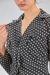 hip length jacket/shirt, slim fit, of polyester georgette with pois - JUNYA WATANABE 